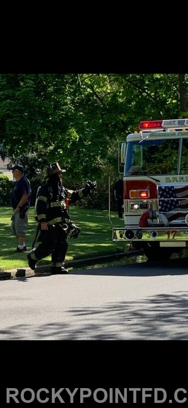 Mutual Aid to Wading River residential working fire- 2019. E-17 & E-3 responded 