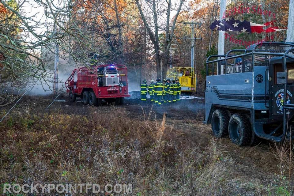 Mutual Aid Brush Fire: Wading River, members from Co2 & 3 operating to overturn burnt out boat in woods
2024 (photo not mine)