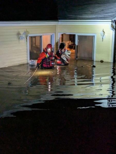 Water Rescue: members from Co.1 removeing trapped civilians . 2024