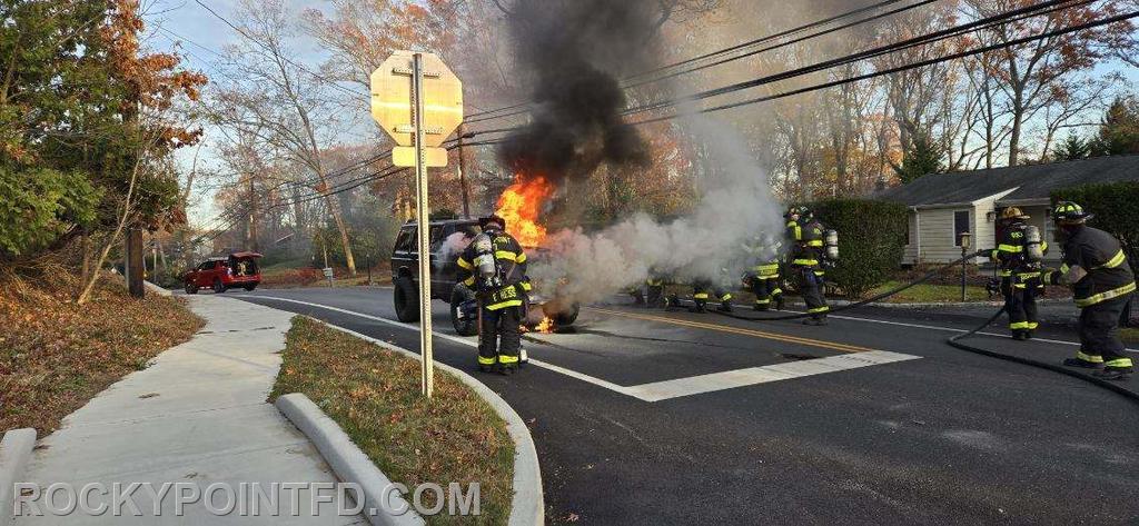 Vehicle Fire: crew from E-7 stretching hose line.
2024